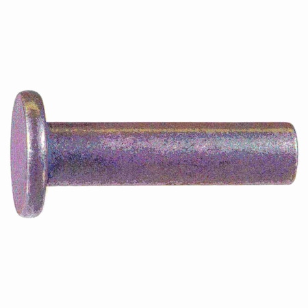 Midwest Fastener Solid Rivet, Flat Head, 3/8 in Dia., 1-1/2 in L, Steel Body, 4 PK 932531